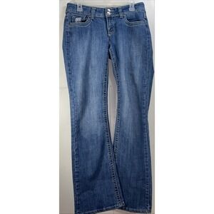 Red Rivet Jeans Juinors SZ‎ 11 Blue Bootcut Rhinestones Distressed Embroidered